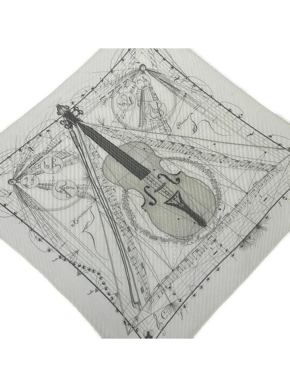 Hermes Carre 90 Gray-Beige Silk Scarf #369165H54B